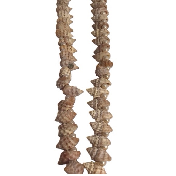 Sea Snail Shell Necklace with faux pearls - Picture 4 of 5